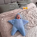 Crocheted Star-shaped Bodysuit Starfish Baby Sleeping Bag Newborn Baby Boy Girl Kids Cartoon Hooded Romper Jumpsuit Bodysuit Clothes Outfits Long Sleeve Playsuit Toddler One Piece Outfit